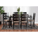 Baxton Studio Abigail Modern Beige Fabric and Dark Brown Finished Wood 7-Piece Dining Set