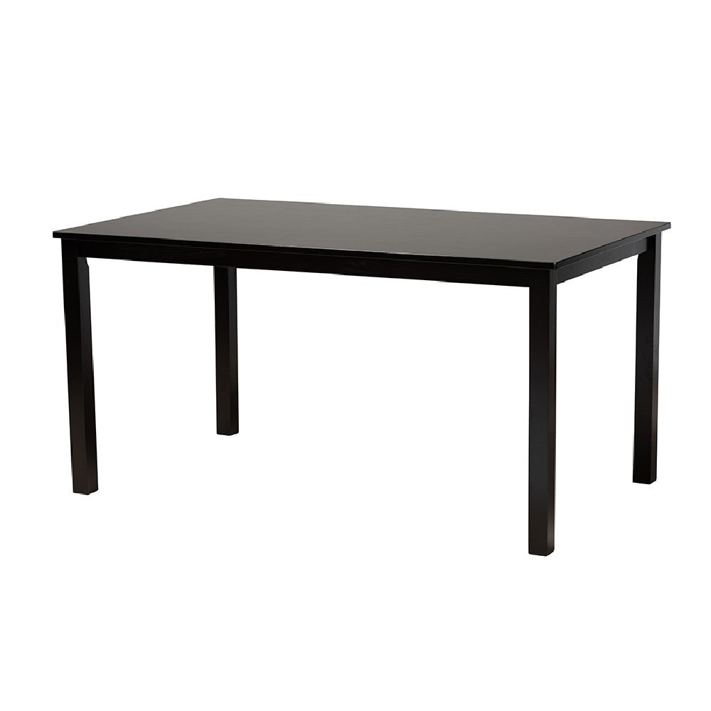 Baxton Studio Abigail Modern Beige Fabric and Dark Brown Finished Wood 7-Piece Dining Set