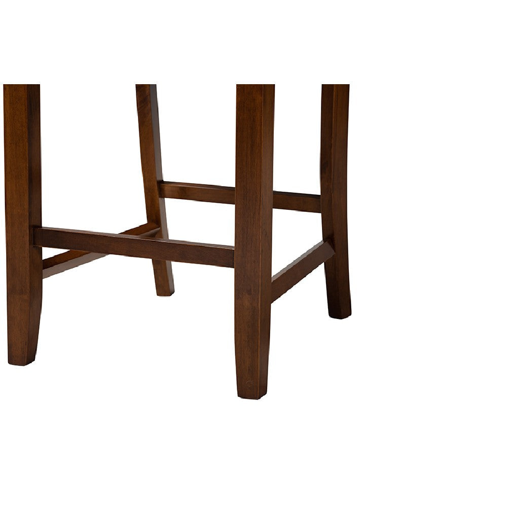 Baxton Studio Abigail Modern Grey Fabric and Walnut Brown Finished Wood 5-Piece Pub Set