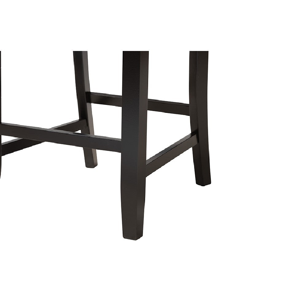 Baxton Studio Abigail Modern Beige Fabric and Dark Brown Finished Wood 5-Piece Pub Set