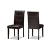Baxton Studio Avery Modern and Contemporary Dark Brown Faux Leather Upholstered 5-Piece Dining Set WHI-RH5991C-Dark-Brown-Dining-Set