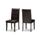 Baxton Studio Avery Modern and Contemporary Dark Brown Faux Leather Upholstered 5-Piece Dining Set WHI-RH5991C-Dark-Brown-Dining-Set