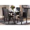 Baxton Studio Avery Modern and Contemporary Dark Brown Faux Leather Upholstered 5-Piece Dining Set WHI-RH5991C-Dark-Brown-Dining-Set
