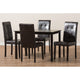 Baxton Studio Avery Modern and Contemporary Dark Brown Faux Leather Upholstered 5-Piece Dining Set WHI-RH5991C-Dark-Brown-Dining-Set