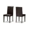 Baxton Studio Mia Modern and Contemporary Dark Brown Faux Leather Upholstered 5-Piece Dining Set WHI-RH5992C-Dark-Brown-Dining-Set