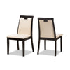 Baxton Studio Evelyn Modern and Contemporary Beige Faux Leather Upholstered and Dark Brown Finished 5-Piece Dining Set