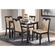 Baxton Studio Evelyn Modern and Contemporary Beige Faux Leather Upholstered and Dark Brown Finished 5-Piece Dining Set