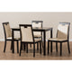 Baxton Studio Evelyn Modern and Contemporary Beige Faux Leather Upholstered and Dark Brown Finished 5-Piece Dining Set