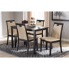 Baxton Studio Evelyn Modern and Contemporary Beige Faux Leather Upholstered and Dark Brown Finished 5-Piece Dining Set