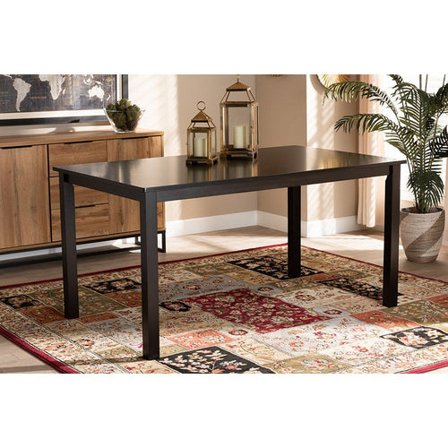 Baxton Studio Eveline Modern and Contemporary Espresso Brown Finished Rectangular Wood Dining Table