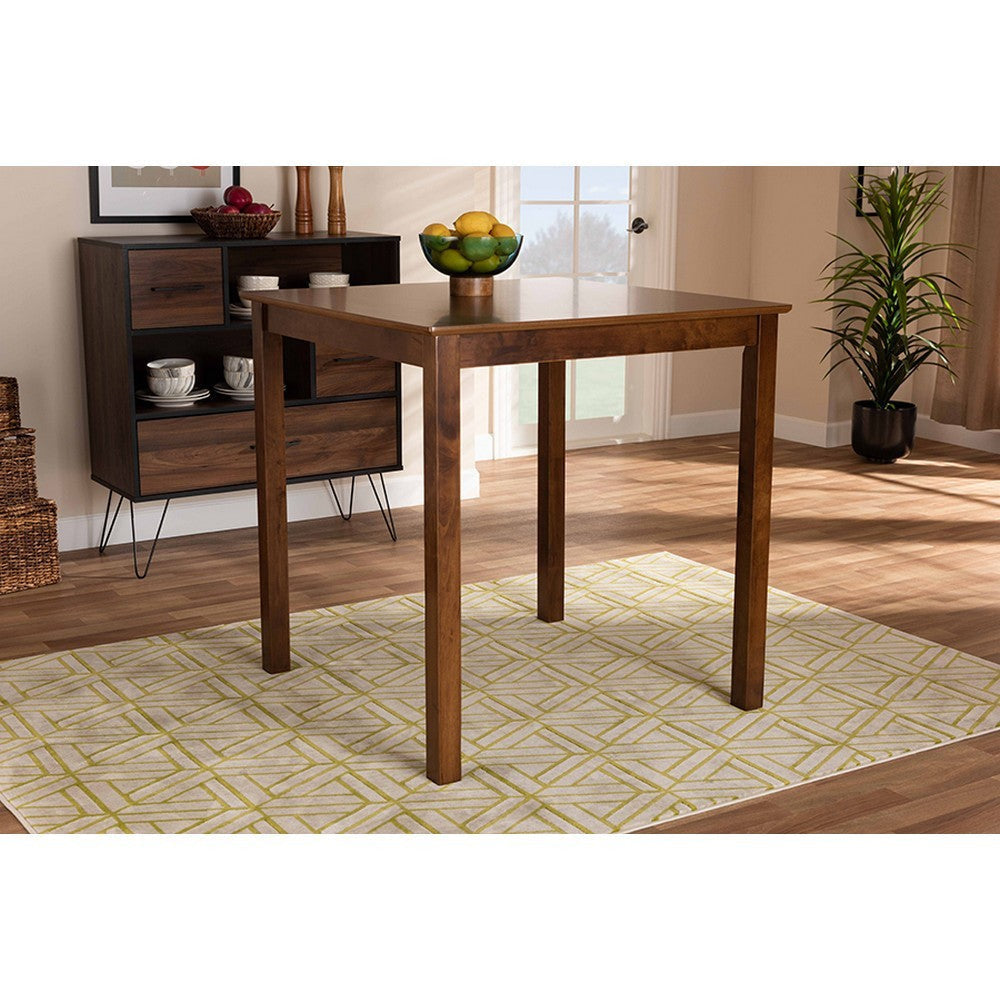 Baxton Studio Lenoir Modern and Contemporary Walnut Brown Finished Wood Counter Height Pub Table