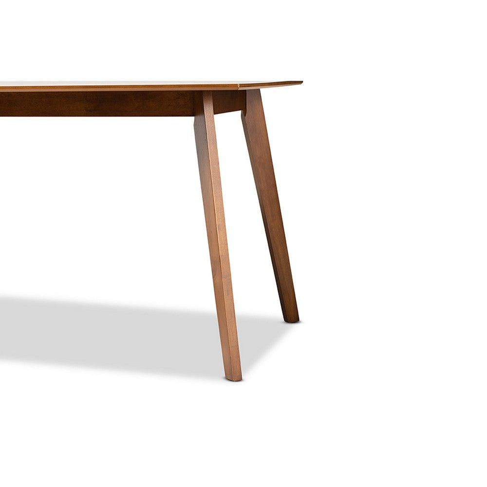 Baxton Studio Maila Mid-Century Modern Transitional Walnut Brown Finished Wood Dining Table