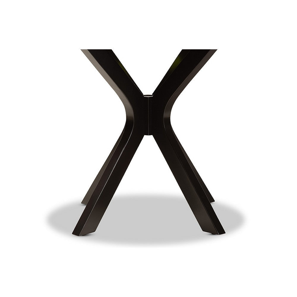 Baxton Studio Kenji Modern and Contemporary Dark Brown Finished 34-Inch-Wide Round Wood Dining Table WHI-RH7208T-Dark-Brown-35-IN-DT