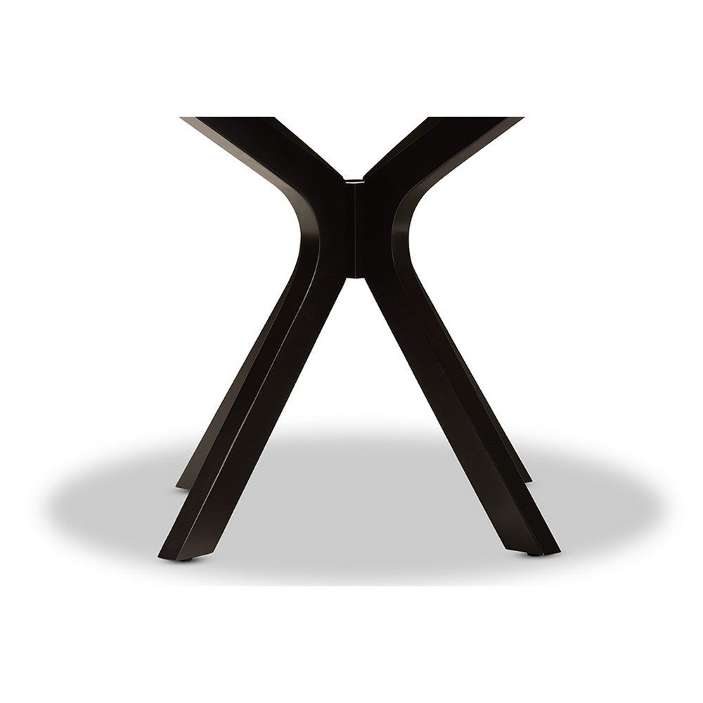 Baxton Studio Kenji Modern and Contemporary Dark Brown Finished 45-Inch-Wide Round Wood Dining Table WHI-RH7208T-Dark-Brown-48-IN-DT