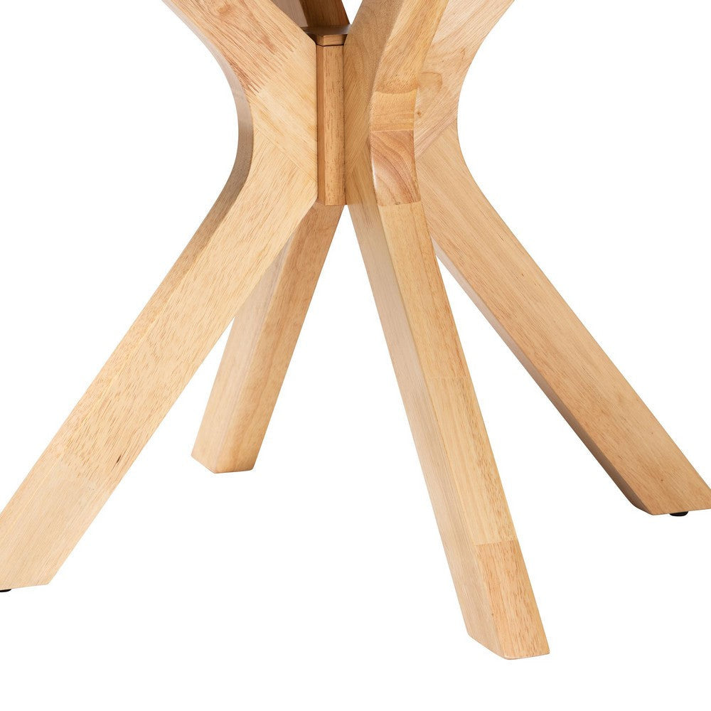 Baxton Studio Kenji Modern Natural Brown Finished Wood 34-Inch-Wide Round Wood Dining Table WHI-RH7208T-Natural-35-IN-DT