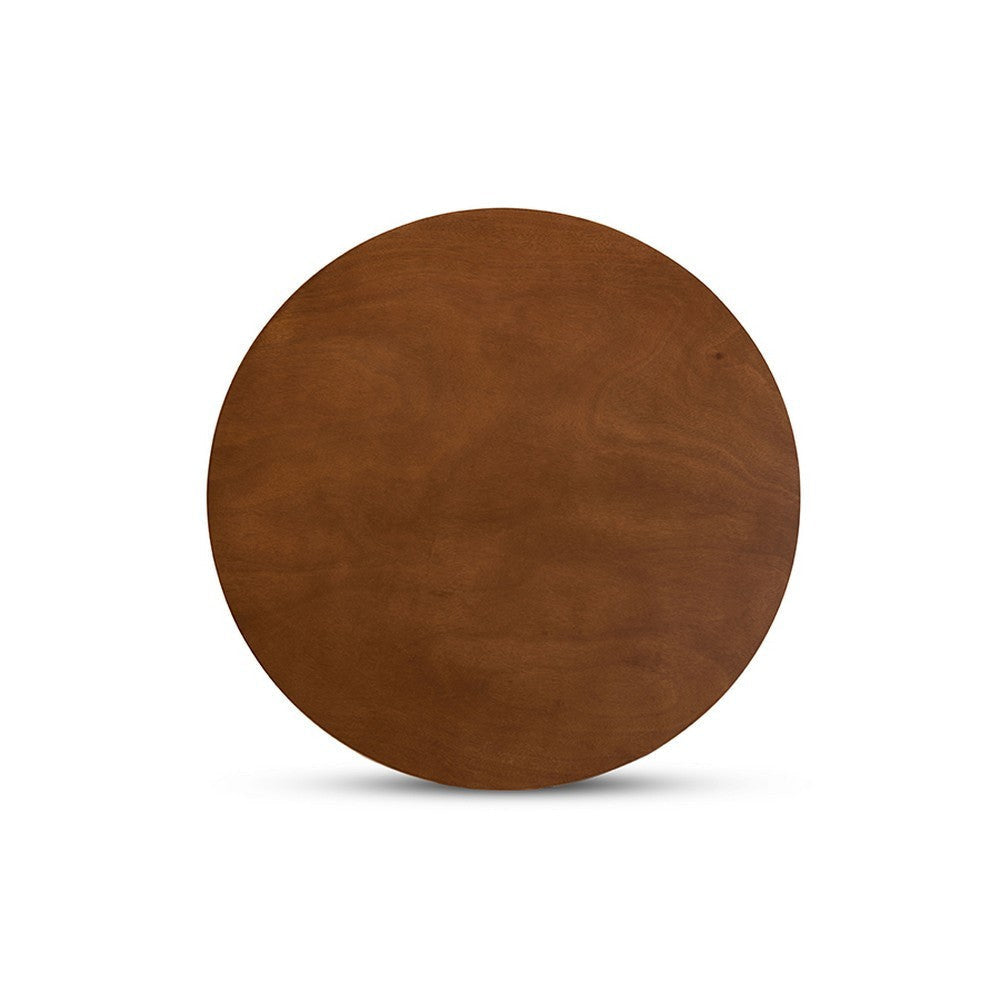 Baxton Studio Kenji Modern and Contemporary Walnut Brown Finished 34-Inch-Wide Round Wood Dining Table WHI-RH7208T-Walnut-35-IN-DT