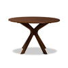 Baxton Studio Kenji Modern and Contemporary Walnut Brown Finished 45-Inch-Wide Round Wood Dining Table WHI-RH7208T-Walnut-48-IN-DT