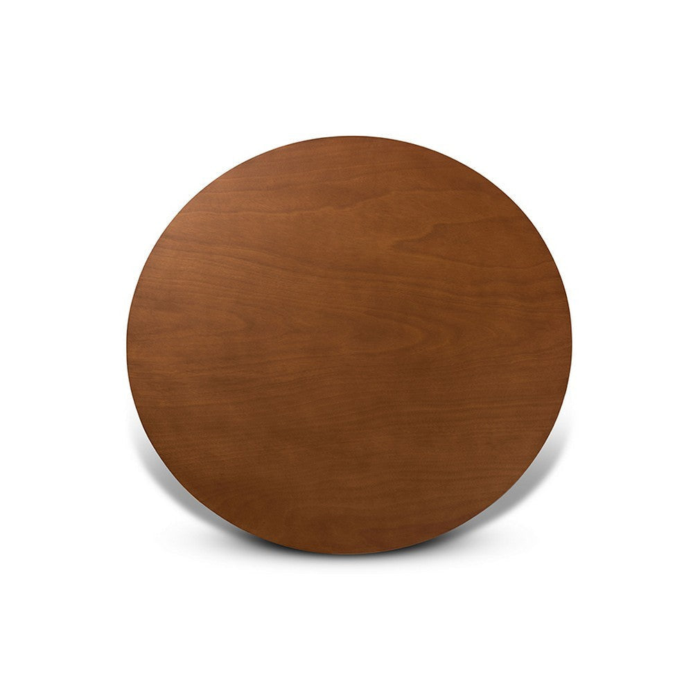 Baxton Studio Kenji Modern and Contemporary Walnut Brown Finished 45-Inch-Wide Round Wood Dining Table WHI-RH7208T-Walnut-48-IN-DT