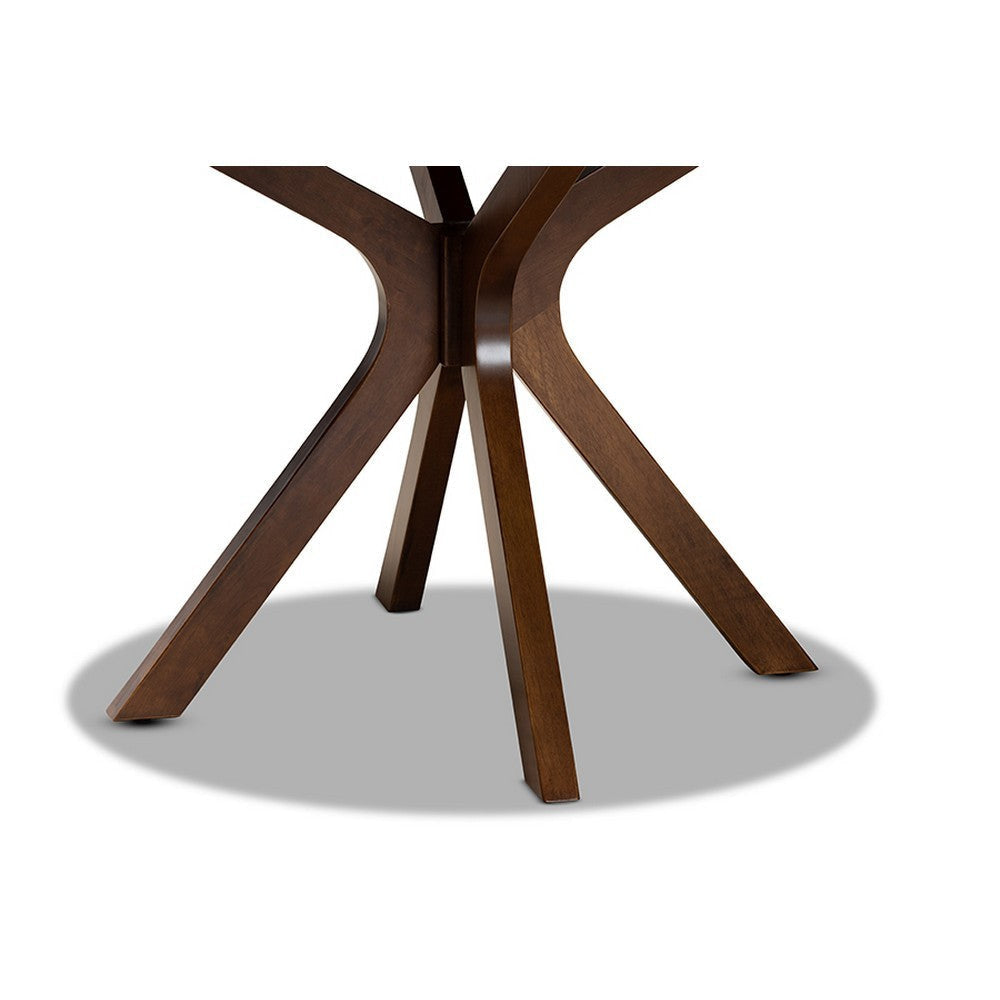 Baxton Studio Kenji Modern and Contemporary Walnut Brown Finished 45-Inch-Wide Round Wood Dining Table WHI-RH7208T-Walnut-48-IN-DT