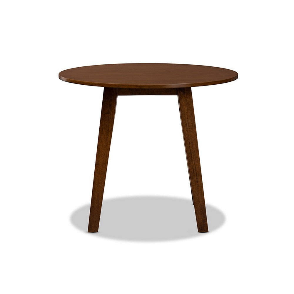 Baxton Studio Ela Modern and Contemporary Walnut Brown Finished 35-Inch-Wide Round Wood Dining Table WHI-RH7230T-Walnut-35-IN-DT