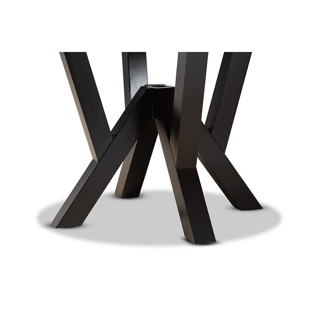 Baxton Studio Irene Modern and Contemporary Dark Brown Finished 35-Inch-Wide Round Wood Dining Table WHI-RH7231T-Dark-Brown-35-IN-DT