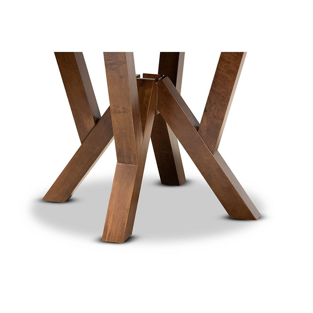 Baxton Studio Irene Modern and Contemporary Walnut Brown Finished 35-Inch-Wide Round Wood Dining Table WHI-RH7231T-Walnut-35-IN-DT