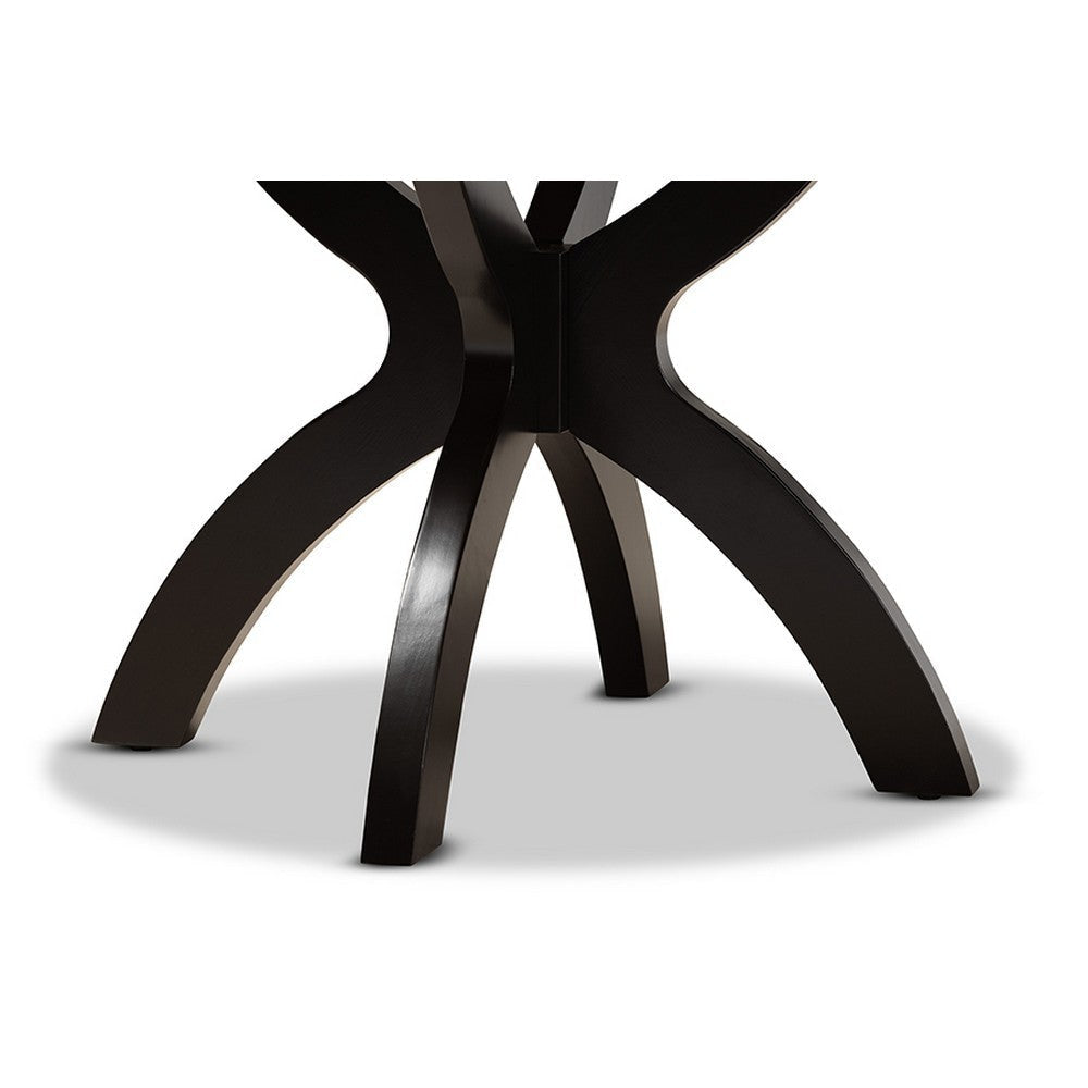 Baxton Studio Tilde Modern and Contemporary Dark Brown Finished 35-Inch-Wide Round Wood Dining Table