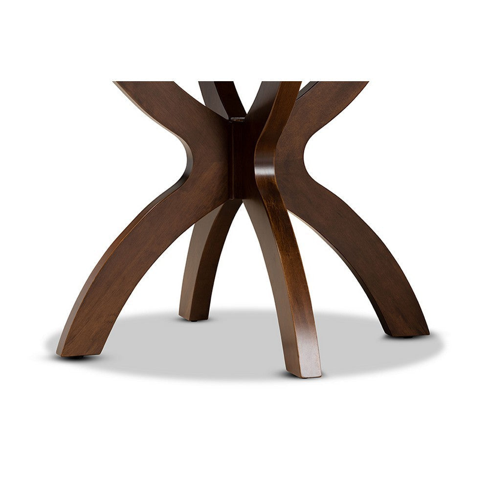 Baxton Studio Tilde Modern and Contemporary Walnut Brown Finished 35-Inch-Wide Round Wood Dining Table