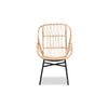 bali & pari Caelia Modern Bohemian Natural Brown Rattan and Black Metal Chair WHI-RMC033-Rattan-DC