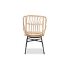 bali & pari Caelia Modern Bohemian Natural Brown Rattan and Black Metal Chair WHI-RMC033-Rattan-DC