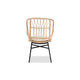 bali & pari Caelia Modern Bohemian Natural Brown Rattan and Black Metal Chair WHI-RMC033-Rattan-DC