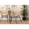 bali & pari Caelia Modern Bohemian Natural Brown Rattan and Black Metal Chair