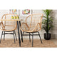 bali & pari Caelia Modern Bohemian Natural Brown Rattan and Black Metal Chair