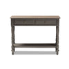 Baxton Studio Noemie Country Cottage Farmhouse Brown Finished 2-Drawer Console Table WHI-ROB10-Brown-ST