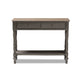 Baxton Studio Noemie Country Cottage Farmhouse Brown Finished 2-Drawer Console Table WHI-ROB10-Brown-ST