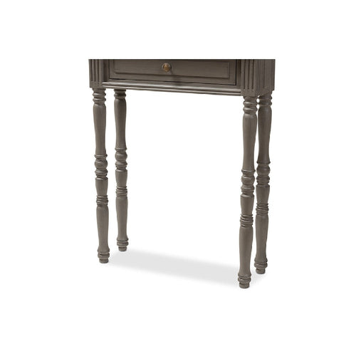 Baxton Studio Noemie Country Cottage Farmhouse Brown Finished 1-Drawer Console Table