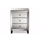 Baxton Studio Chevron Modern and Contemporary Hollywood Regency Glamour Style Mirrored 3-Drawers End Table WHI-RS1155
