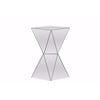 Baxton Studio Rebecca Contemporary Multi-Faceted Mirrored Side Table WHI-RS1764
