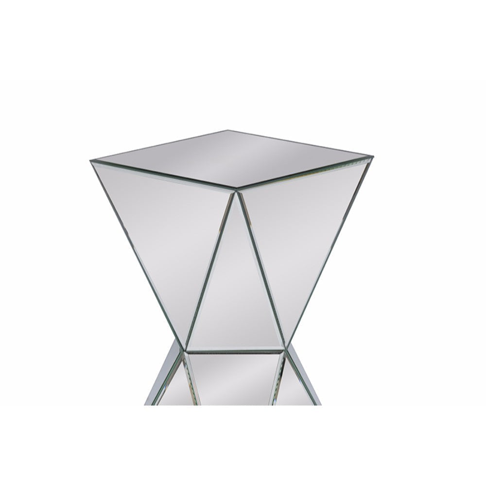 Baxton Studio Rebecca Contemporary Multi-Faceted Mirrored Side Table