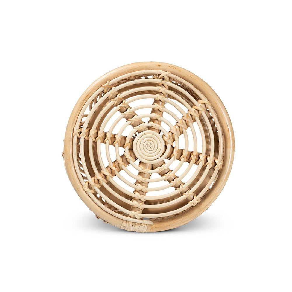 bali & pari Edena Modern Bohemian Natural Brown Finished Rattan End Table WHI-RT009-Rattan-ET