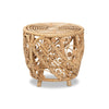 bali & pari Saranna Modern Bohemian Natural Brown Finished Rattan End Table WHI-RT011-Rattan-ET