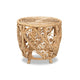 bali & pari Saranna Modern Bohemian Natural Brown Finished Rattan End Table WHI-RT011-Rattan-ET