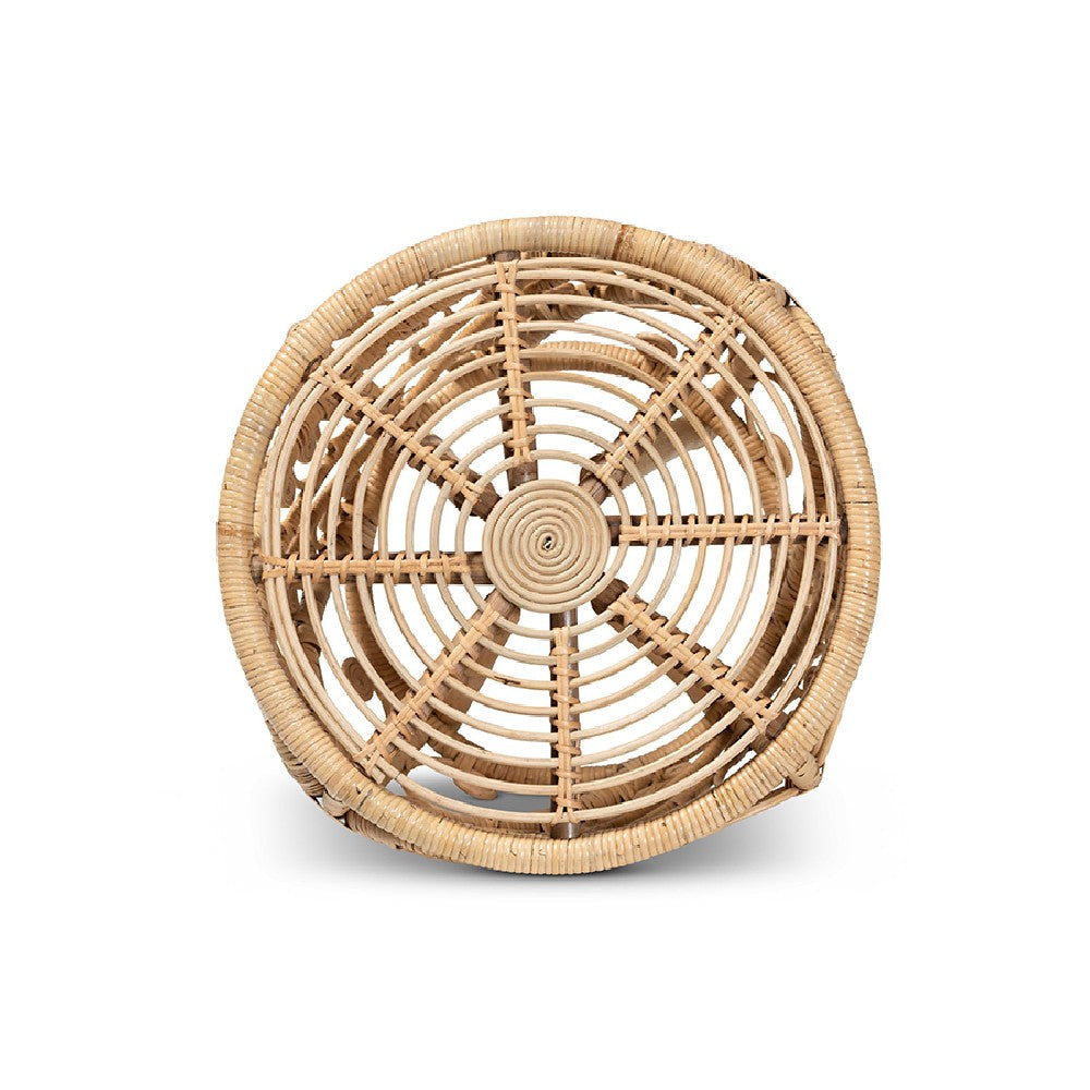 bali & pari Saranna Modern Bohemian Natural Brown Finished Rattan End Table WHI-RT011-Rattan-ET