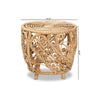 bali & pari Saranna Modern Bohemian Natural Brown Finished Rattan End Table