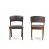 Baxton Studio Montreal Mid-Century Dark Walnut Wood Grey Faux Leather Dining Chairs (Set of 2) WHI-RT281-CHR