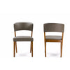 Baxton Studio Montreal Mid-Century Dark Walnut Wood Grey Faux Leather Dining Chairs (Set of 2)
