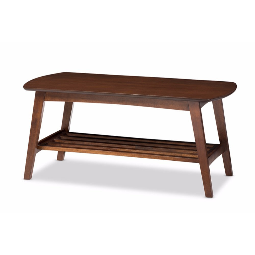 Baxton Studio Sacramento Mid-century Modern Scandinavian Style Dark Walnut Coffee Table WHI-RT295A-OCC