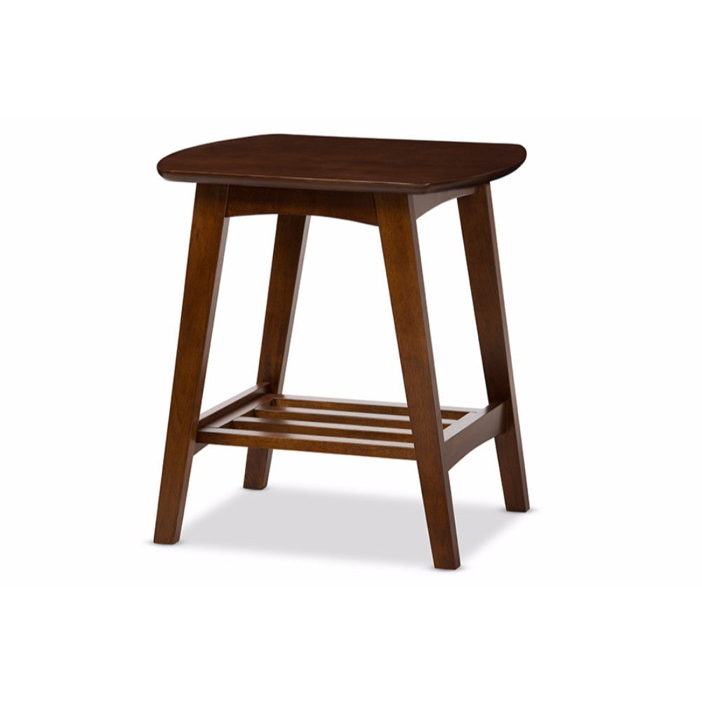Baxton Studio Sacramento Mid-century Modern Scandinavian Style Dark Walnut End Table WHI-RT295B-OCC