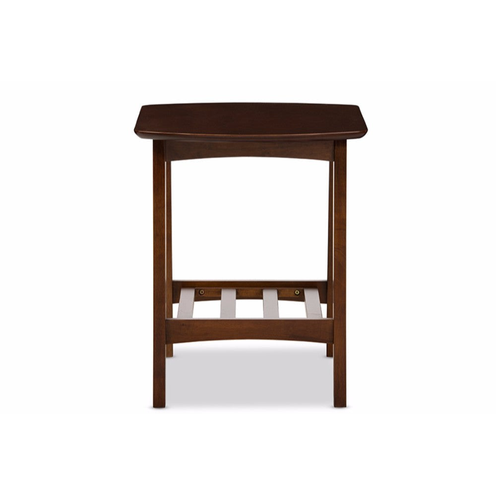 Baxton Studio Sacramento Mid-century Modern Scandinavian Style Dark Walnut End Table
