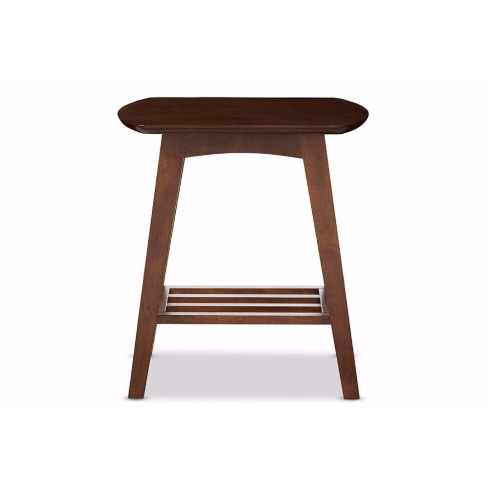 Baxton Studio Sacramento Mid-century Modern Scandinavian Style Dark Walnut End Table WHI-RT295B-OCC